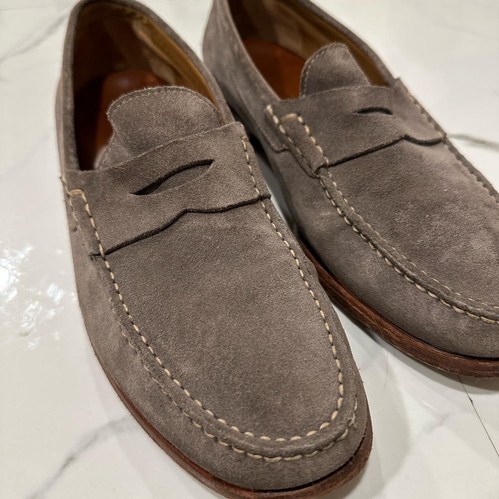 Men's Gray Suede Loafers